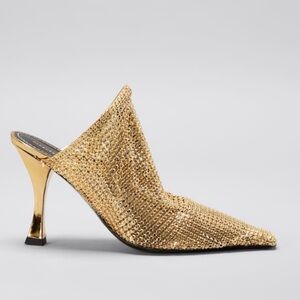 PROENZA SCHOULER
90mm Metallic Mesh Chainmail Pomps Mules- Go 38 New💗